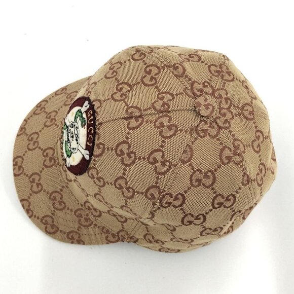 Gucci Children\'s Baseball Cap Size M 54 cm GG Canvas Beige Brown main image 6